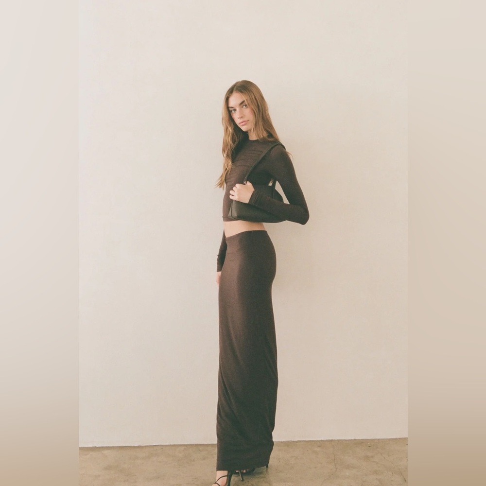 Brown maxi skirt